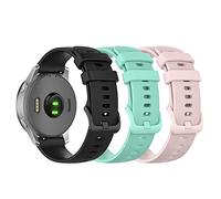 Chofit Bracelets compatibles avec Garmin Venu 2S, bracelet de sport en silicone souple 18mm pour montre intelligente Venu 2S 40mm/Forerunner 255S/255S Music 41mm (Noir + Rose + Bleu Sarcelle)