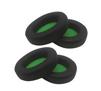 Chofit Compatible avec Razer Kraken 7.1 V2/Kraken V2/Kraken Pro V2, Coussin de Rechange Ovale Noir Oreillettes Cas Oreilles Cas Accessoires Casque en Mousse à mémoire de Forme (Noir-vert-2pairs)