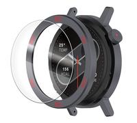 Chofit Protecteur compatible avec CMF by Nothing Watch Pro 2, bague de protection adhésive en métal avec film en verre trempé (gris-rouge)
