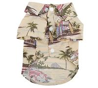 Chog Hawaiian Shirts, Respirant des Vêtements Frais de Plage de Plage Puppy Sweat-Shirt Dogs Dog Dog Sun Shirt with Coconut Tree Print for Small Medium Grand Chien Cat Garçon (M)