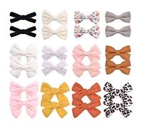 choicbaby Lot de 24 pinces à cheveux pour bébé fille de 3 pouces entièrement doublés, mini barrettes pour bébés, Pour petites filles, tout-petits, enfants, adolescents, en couple,12 paires