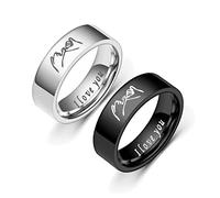 choice of all Lot de 2 bagues de promesse Pinky pour couples - Bagues assorties pour l'amitié, les alliances « I Love You » - Pour homme et femme, Cuivre, Cuivre