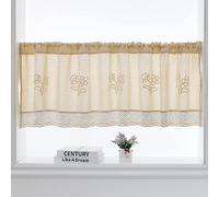 choicehot Rideaux courts avec tissage au crochet - Dentelle en coton et lin - Rideau court pour salle de bain, cuisine, fenêtre de toit - Style maison de campagne - 45 x 145 cm