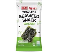 Choi's 1 Algues grillées sans coquille - Saveur wasabi, paquet de 20 (4 g chacune) | Feuilles de nori écologiques et sans coquille - Snack épicé d'inspiration japonaise, sans gluten, végétalien
