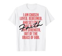 Choisi, AIMÉ, RACHETÉ ET LIBÉRÉ - Inspiration T-Shirt Graphique avec Valeur, Homme, Blanc, M