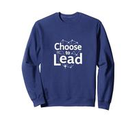 Choisissez de diriger : thème de réseau de Motivation inspirant Sweatshirt, Unisexe pour Adultes, Bleu Marine, L