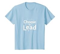 Choisissez de diriger : thème de réseau de Motivation inspirant T-Shirt, Enfant, Bleu Céleste, 12 Ans