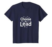 Choisissez de diriger : thème de réseau de Motivation inspirant T-Shirt, Enfant, Bleu Marine, 10 Ans