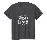 Choisissez de diriger : thème de réseau de Motivation inspirant T-Shirt, Enfant, Chiné Foncé, 4 Ans