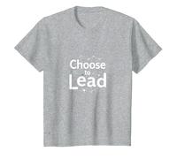 Choisissez de diriger : thème de réseau de Motivation inspirant T-Shirt, Enfant, Gris Chiné, 3 Ans