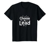 Choisissez de diriger : thème de réseau de Motivation inspirant T-Shirt, Enfant, Noir, 4 Ans