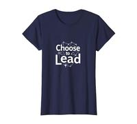 Choisissez de diriger : thème de réseau de Motivation inspirant T-Shirt, Femme, Bleu Marine, XXL