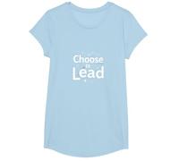 Choisissez de diriger : thème de réseau de Motivation inspirant T-Shirt, Fille, Bleu Céleste, L