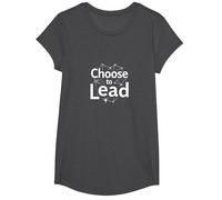 Choisissez de diriger : thème de réseau de Motivation inspirant T-Shirt, Fille, Chiné Foncé, XS