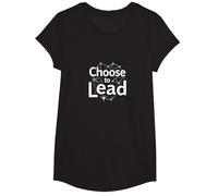 Choisissez de diriger : thème de réseau de Motivation inspirant T-Shirt, Fille, Noir, XS