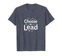 Choisissez de diriger : thème de réseau de Motivation inspirant T-Shirt, Homme, Bleu Chiné, XXL