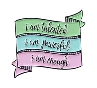 Choisissez heureux - Broche en émail avec un accent sur le bon amour, vous en valez la peine, Normale, Métal non précieux