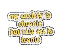 Choisissez heureux - Broche en émail avec un accent sur le bon amour, vous en valez la peine, Normale, Métal non précieux