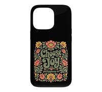 Choisissez Joy Philippians 4:4 vers chrétien Floral rétro Coque pour iPhone 13 Pro