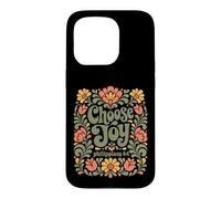 Choisissez Joy Philippians 4:4 vers chrétien Floral rétro Coque pour iPhone 15 Pro
