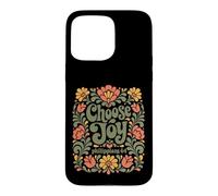 Choisissez Joy Philippians 4:4 vers chrétien Floral rétro Coque pour iPhone 15 Pro Max