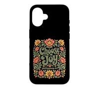 Choisissez Joy Philippians 4:4 vers chrétien Floral rétro Coque pour iPhone 16