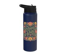 Choisissez Joy Philippians 4:4 vers chrétien floral rétro Stainless Steel Insulated Water Bottle