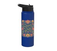 Choisissez Joy Philippians 4:4 vers chrétien floral rétro Stainless Steel Insulated Water Bottle