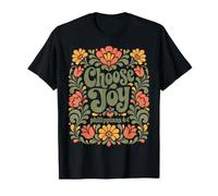 Choisissez Joy Philippians 4:4 vers chrétien Floral rétro T-Shirt