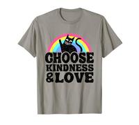 Choisissez Kindness & Love Chat Hippie Anti-harcèlement Arc-en-Ciel T-Shirt