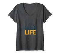 Choisissez la Vie : Inspirer la Sagesse de la Nature pour Les chercheurs de positivité T-Shirt avec Col en V, Femme, Chiné Foncé, S