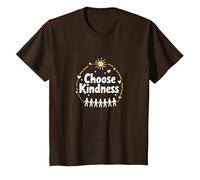 Choisissez Le Message de Compassion de l'unité inspirant la gentillesse T-Shirt, Enfant, Marron, 10 Ans