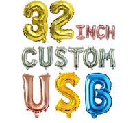Choisissez librement des ballons de lettre de 32 pouces personnalisés pour le nom d'anniversaire de fête/baby shower/mot/bannière/âge ballons Mylar combinaison aléatoire