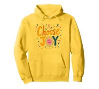 Choisissez l'imprimé rétro inspirant Joy pour Les Amateurs de positivité Sweat à Capuche, Unisexe pour Adultes, Citron, S