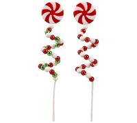 Choix de Noël bouclés, choix de bonbons pour sapin de Noël - Décorations de tige d'arbre de Noël en forme de bonbon incurvées - Bâtons décoratifs en forme de sucette rouge vert blanc, ornements de noë