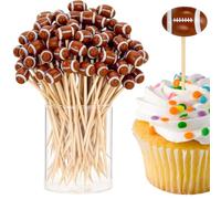 Choix de nourriture pour les amuse-gueules, dents de football pour les amuse-gueules | Toppers de cupcakes de football de baseball | Décorations de fête d'anniversaire de vacances, boissons décorativ