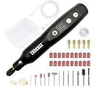 CHOKMAX Sans Fil Outil Rotatif, 3.7V Mini Grinder avec 5 Vitesse Variable, LED Avant Travail Lumière, 42pcs Accessoires électriques Multi-outils pour le Polissage, Nettoyage et Gravure Noir