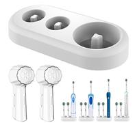 CHOKMAX Support de brosse à dents électrique, base de rechange compatible avec brosse à dents Oral B et couvercle de 2 têtes de brosse à dents, organisateur de brosse à dents pour rangement de salle