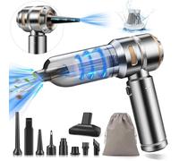 CHOLANG 20000PA Aspirateur à Main,4-in-1 Mini Aspirateur sans Fil avec Moteur sans balais Batterie 6000mAh Type C Dépoussiéreur d'air & Souffleur d'air & Pompe pour la Voiture, Le Bureau et la Maison