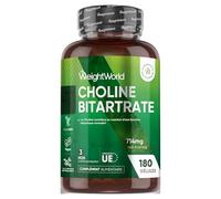 Choline Bitartrate - selon l'EFSA, la Choline Contribue au Maintien d'une Fonction Hépatique Normale - 714mg par Portion avec 180 Gélules Vegan pour 3 Mois d'Approvisionnement