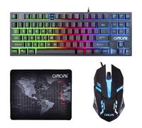 CHONCHOW Clavier et souris de jeu TKL 87 touches, clavier filaire rétroéclairé à LED arc-en-ciel 800-3200 DPI souris RVB, jeu pour PS4, Xbox, PC, ordinateur portable, Mac
