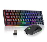 CHONCHOW Ensemble clavier et souris de jeu sans fil à 60 %, rétroéclairé RVB rechargeable, souris ergonomique sans fil, souris et clavier de jeu sans fil pour Xbox, PS4, PS5, ordinateur portable -