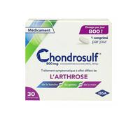 Chondrosulf 800 mg 30 comprimés soulage les symptômes de l’arthrose