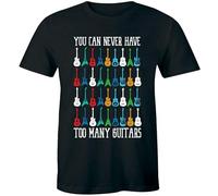 CHONG NA DUO Short Sleeve?You Can Never Have Too Many Guitars Funny Men's T-Shirt Funny Saying Music Lover?Top Size M