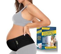 ChongErfei Ceinture de grossesse, ceinture de grossesse, soutien dorsal, soutien dorsal, soulage le dos, le bassin, les douleurs de hanche pour la grossesse (noir, taille unique)