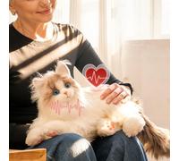 Chongker Chat robot - Chat électronique interactif - Doudou lesté avec réaction sonore - Battement de cœur réaliste et ronronnement - Ami en peluche réaliste à câliner (blanc)