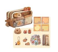 ChongKuan Capybara Capybara Trousse à crayons esthétique Capybara - Ca mignonne trousse à crayons transparente avec compartiments Ca Cartoon, a, AA