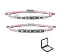 ChongKuan Lot de 2 bracelets « Dont Let The Hard Days Win » « Don't Lass Die Harten Tage Nicht Win » - Bracelets inspirants - Bracelet de motivation, Eine Grösse, 1 pièce, 1