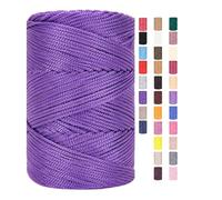 ChongKuan Lot de 3 fils pour macramé - 3 mm x 225 m - Pour crochet, sacs, boulangerie, corde en coton tressé - Fil de coton tressé - Pour paniers