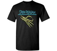 CHONGSUIXIN Iron Reagan Skeleton Hand Mens T Shirt Size S